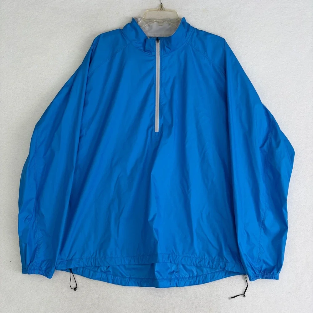 Peter Millar Crown Sport Hyperlight Gust Windbreaker Mens 2XL Blue Half Zip Golf